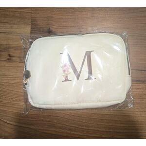 Fanny Pack Womens Inital M Cream Belt Adjustable Straps Running MOM